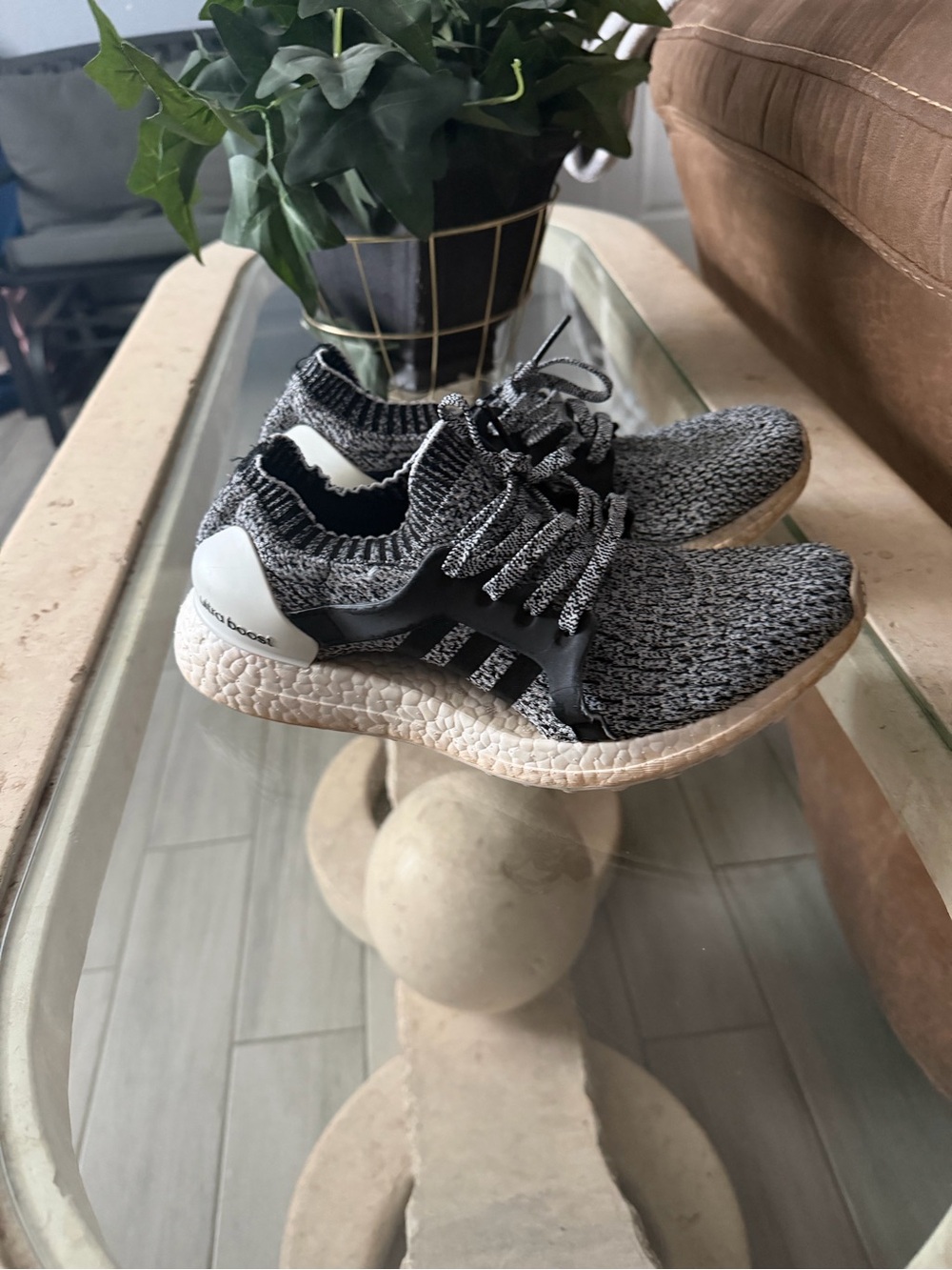 adidas Kids Grey and Black Knit Sneakers